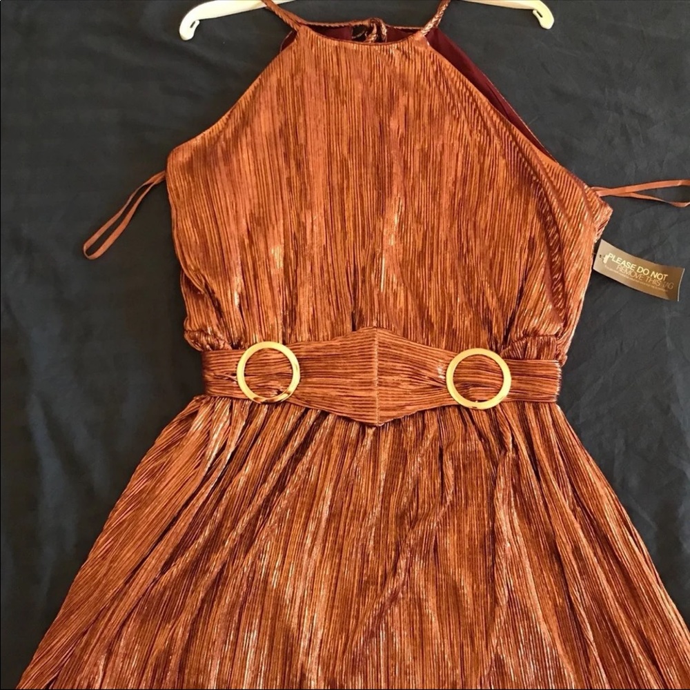New York & Company Rose Gold Dress XXL
